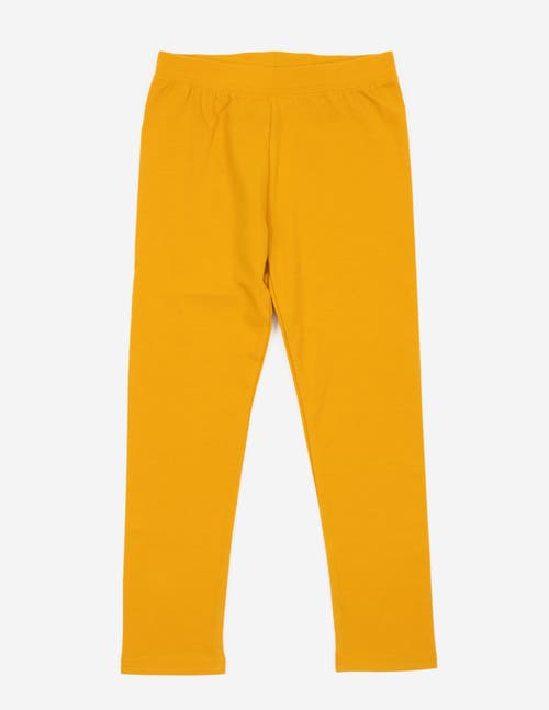 Leveret Girls Cotton Leggings, Solid Colors In Yellow