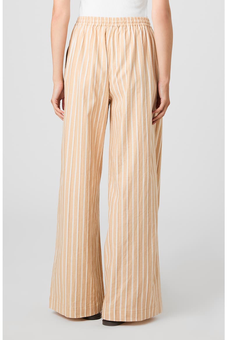 Tie Waist Wide Leg Linen Blend Pants, Alternate, color, SANDLOT STRIPE