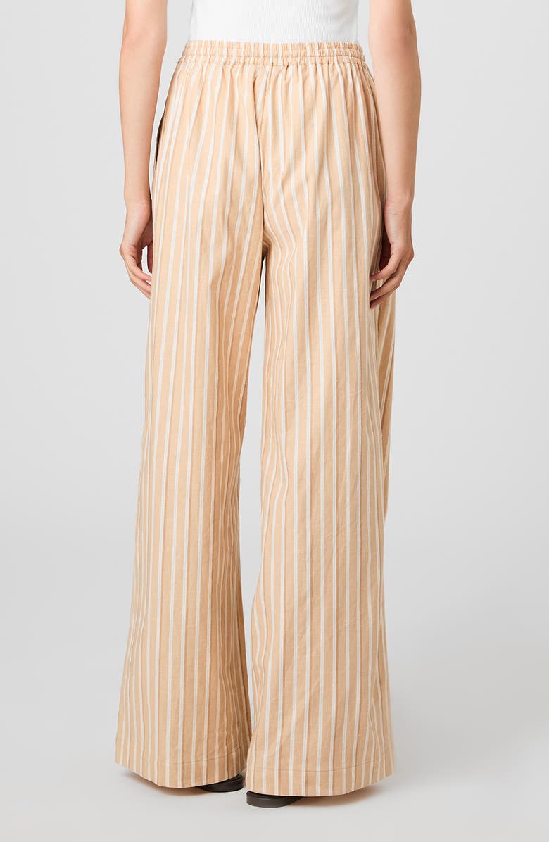 French Connection Aspen Tie Waist Wide Leg Linen Blend Pants, Alternate, color, Sandlot Stripe