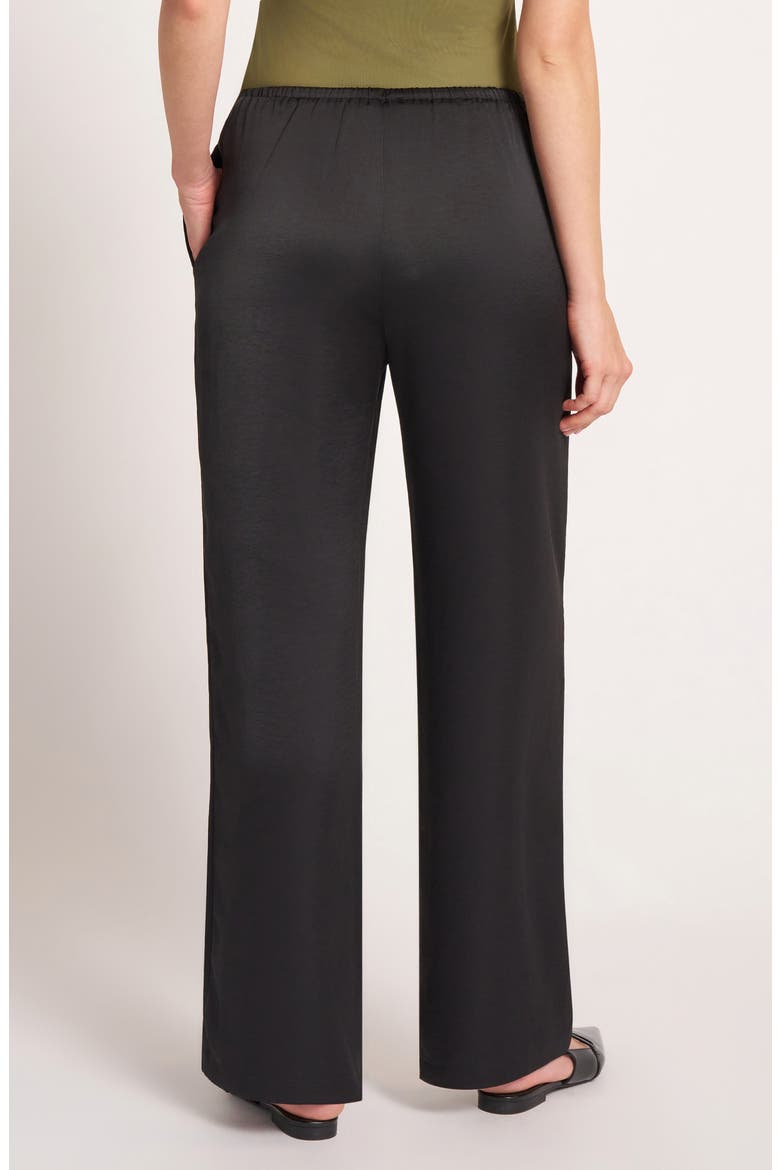 Roselle Drawstring Satin Pants, Alternate, color, BLACK