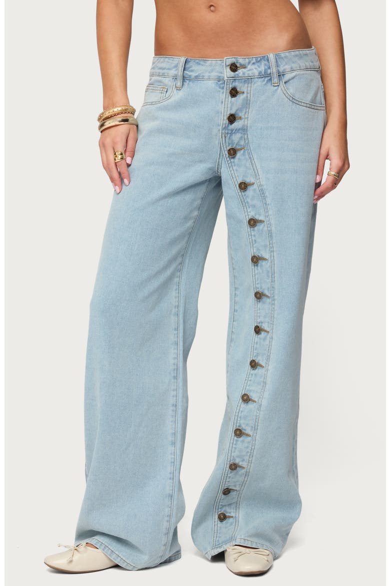 Adison Button Fly Low Rise Baggy Jeans, Main, color, LIGHT-BLUE