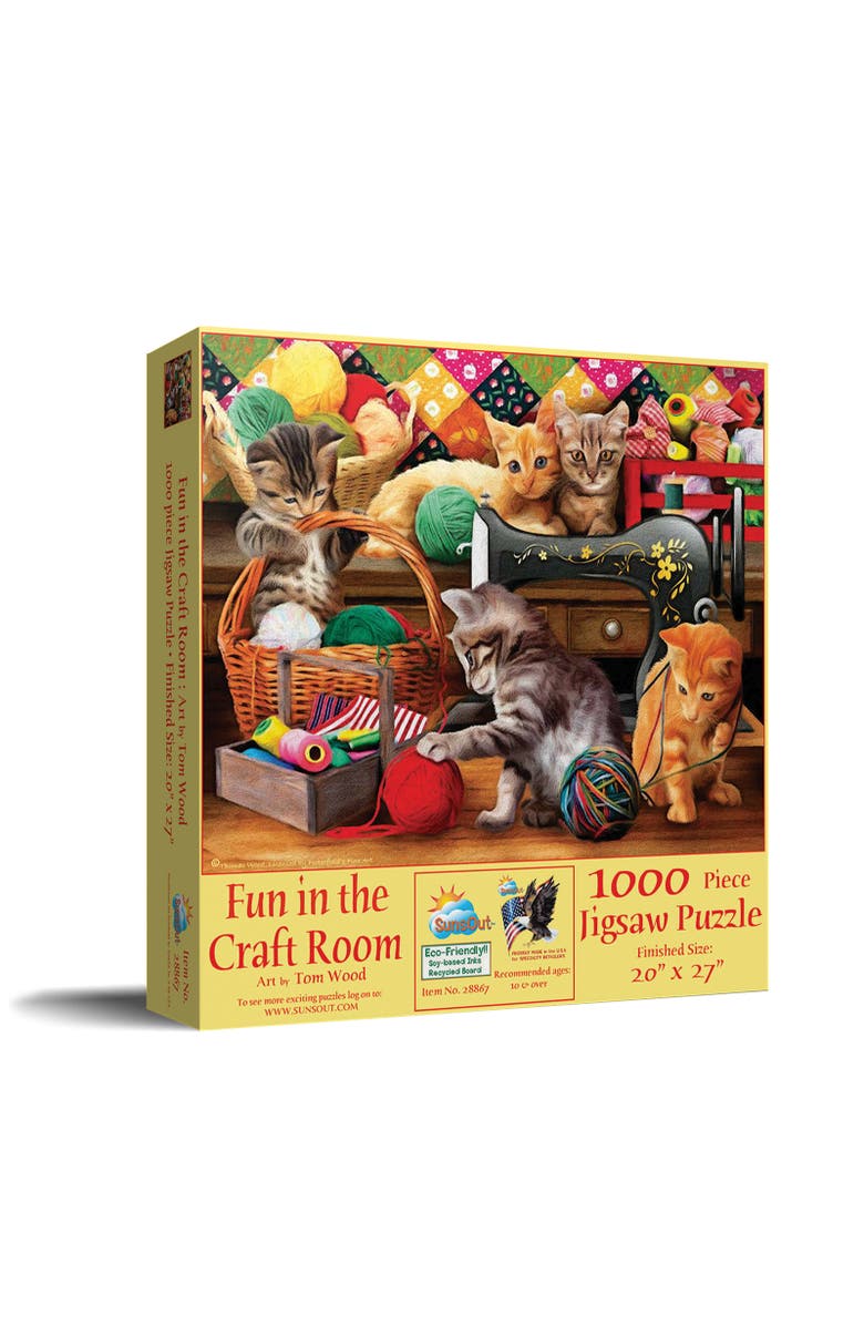 Sunsout Fun in the Craft Room 1000 piece Jigsaw Puzzle for Adults, Main, color, Multicolor