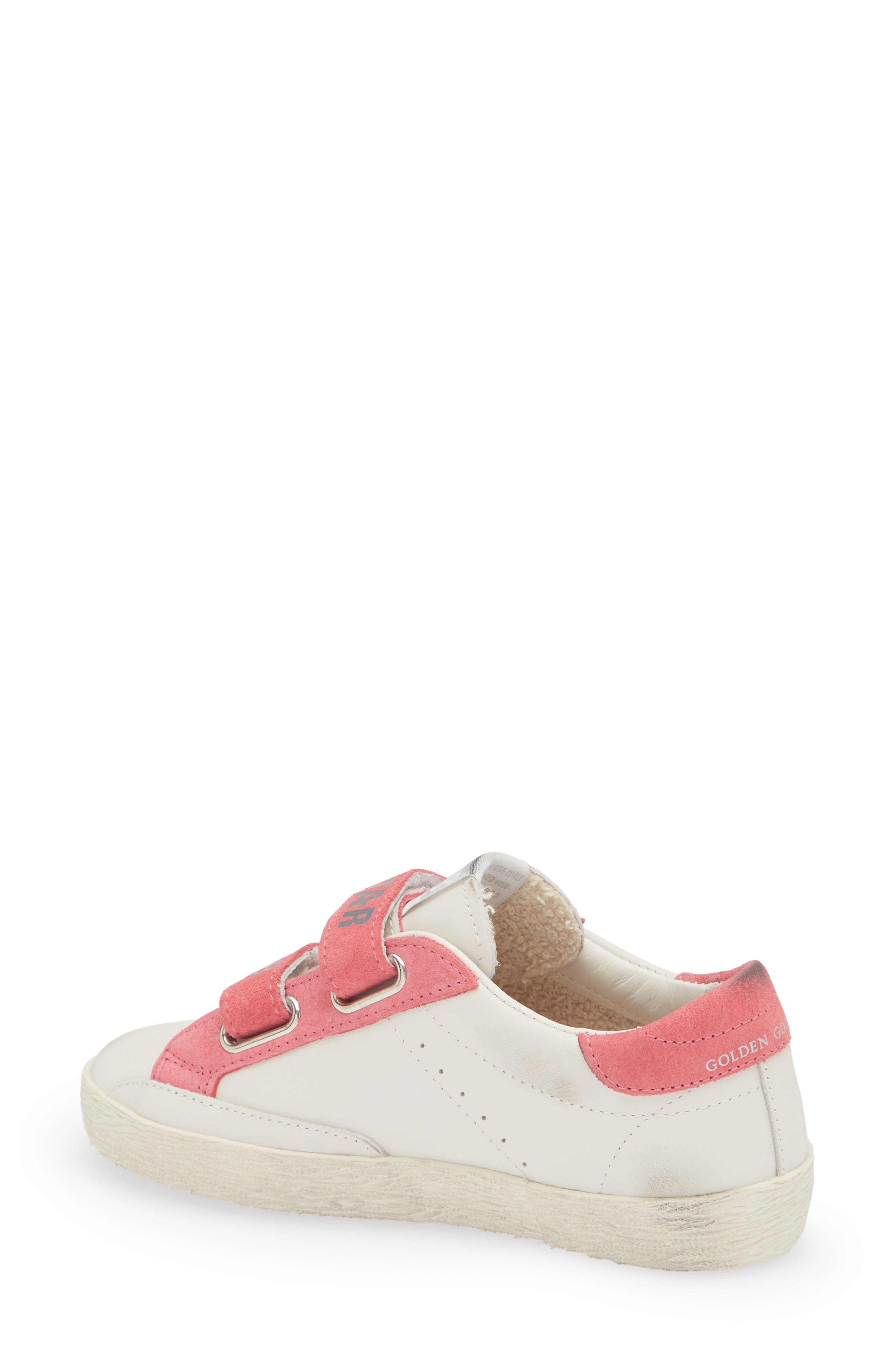 Kids' Old School Sneaker, Alternate, color, MILK/ HOT PINK