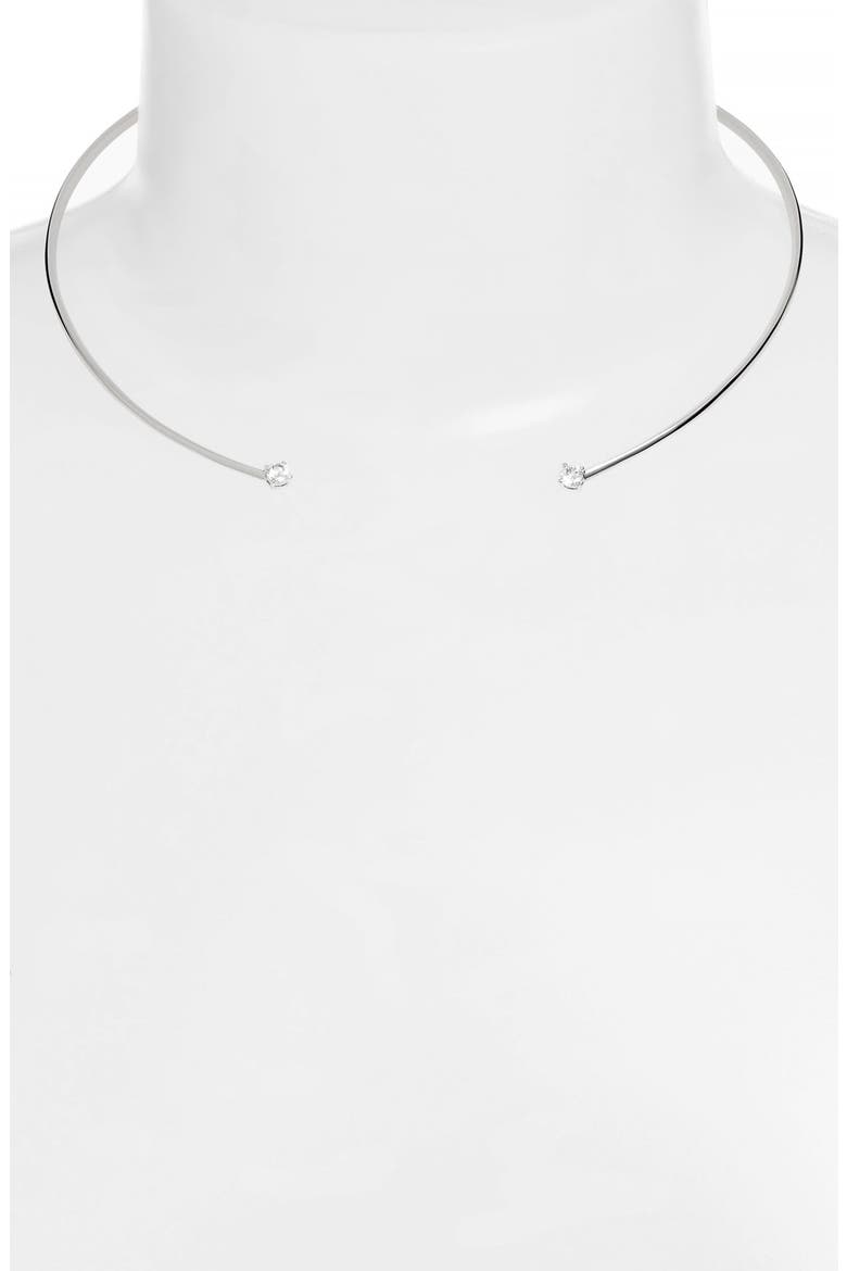 Cubic Zirconia Collar Necklace, Alternate, color, SILVER