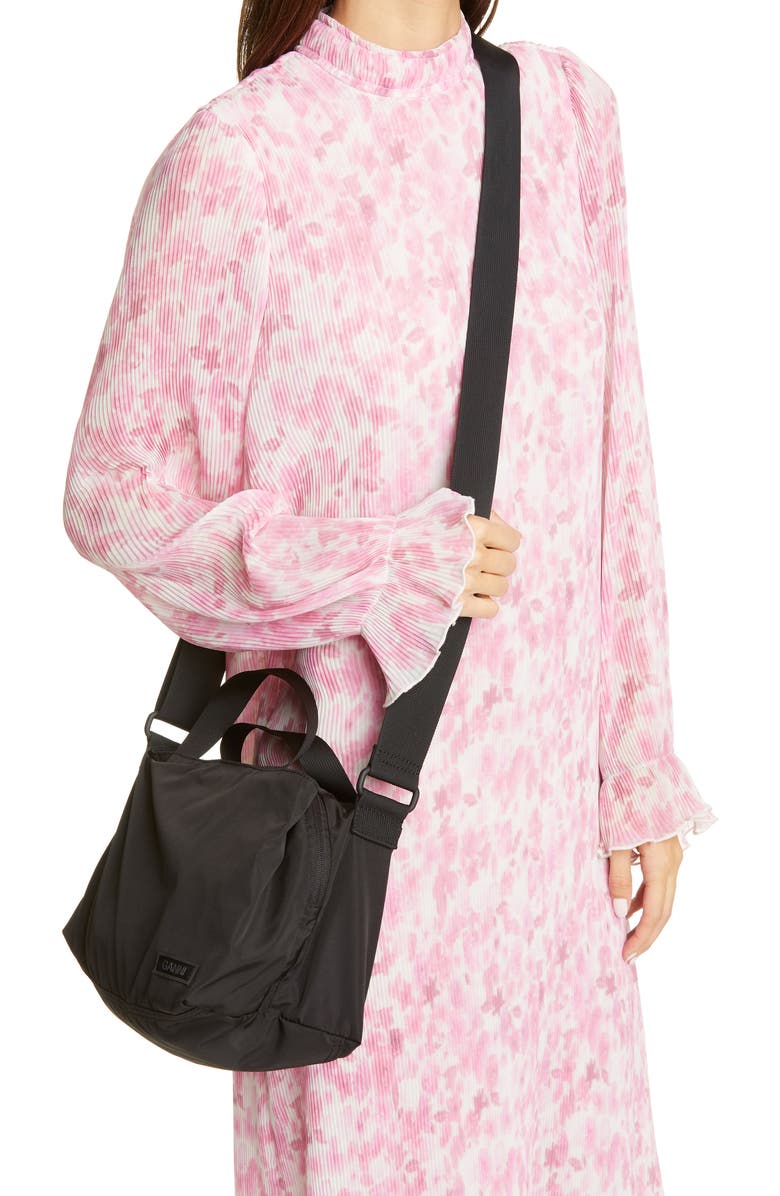 Ganni Tech Fabric Crossbody Bag, Alternate, color,