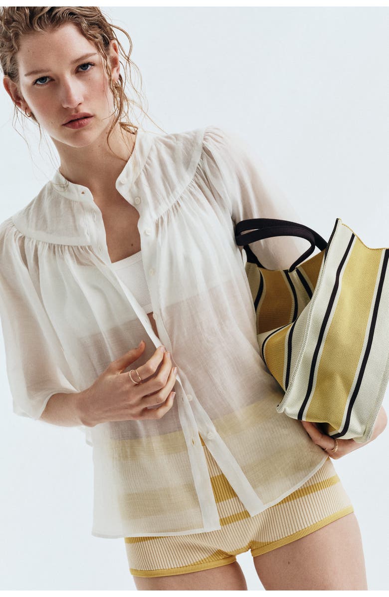 H&M Butterfly-sleeved Blouse, Alternate, color, White