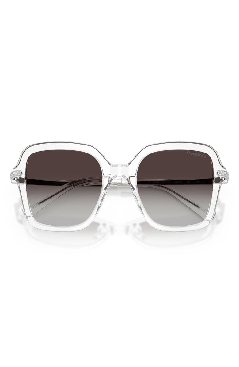 Swarovski 50mm Small Irregular Sunglasses, Alternate, color, Transparent / Gradient Grey