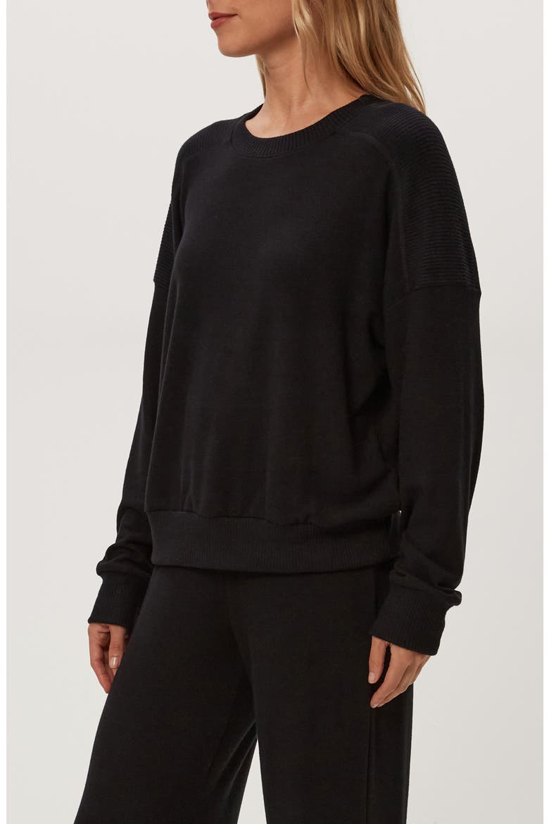 Marty Drop Shoulder Pullover, Alternate, color, BLACK