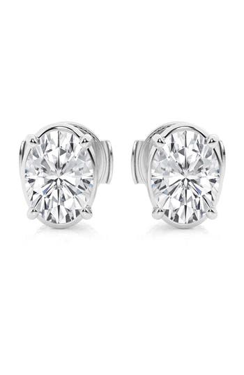 Badgley Mischka Collection 14k Gold Lab Created Diamond Stud Earrings In White