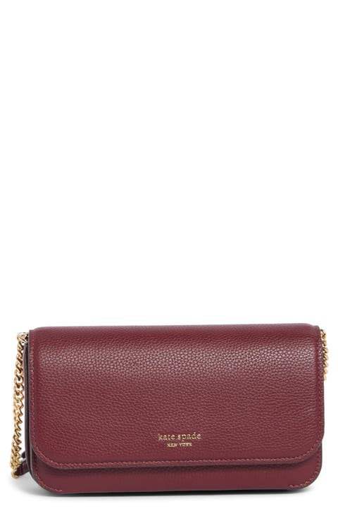ava leather wallet on a chain