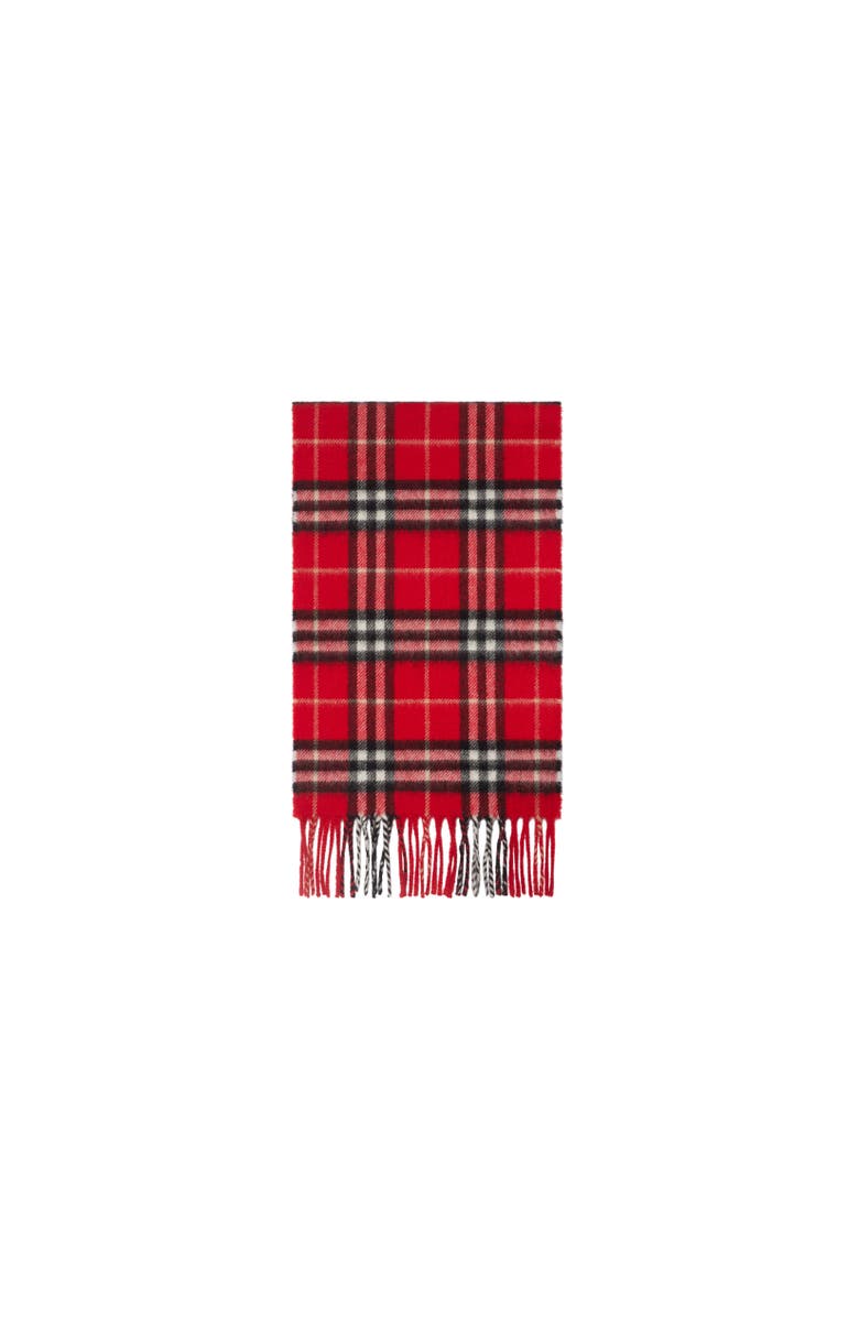 Burberry Check Cashmere Scarf, Alternate, color, Poppy Red
