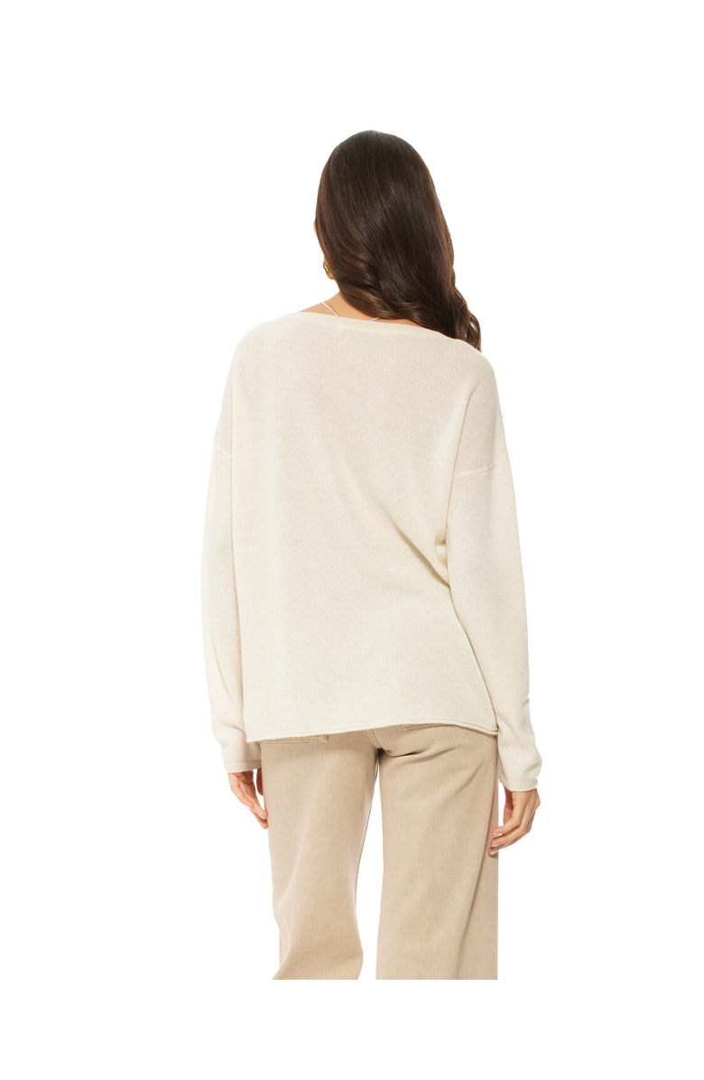 Monticelli Cashmere Pure Cashmere Lounge Sweater, Alternate, color, Milk White