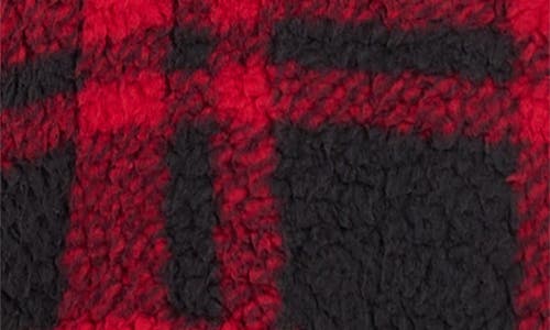 Margaux And Lexi Kids' Holly Jolly Sequin Plaid Faux Shearling Pullover In Red
