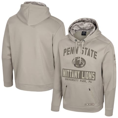 Men's Colosseum Oatmeal Penn State Nittany Lions Big & Tall Operation Hat Trick Battalion Hoodie Sweatshirt