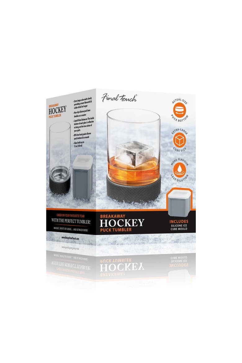 Breakaway Hockey Puck Tumbler with Ice Mould, Alternate, color, Clear