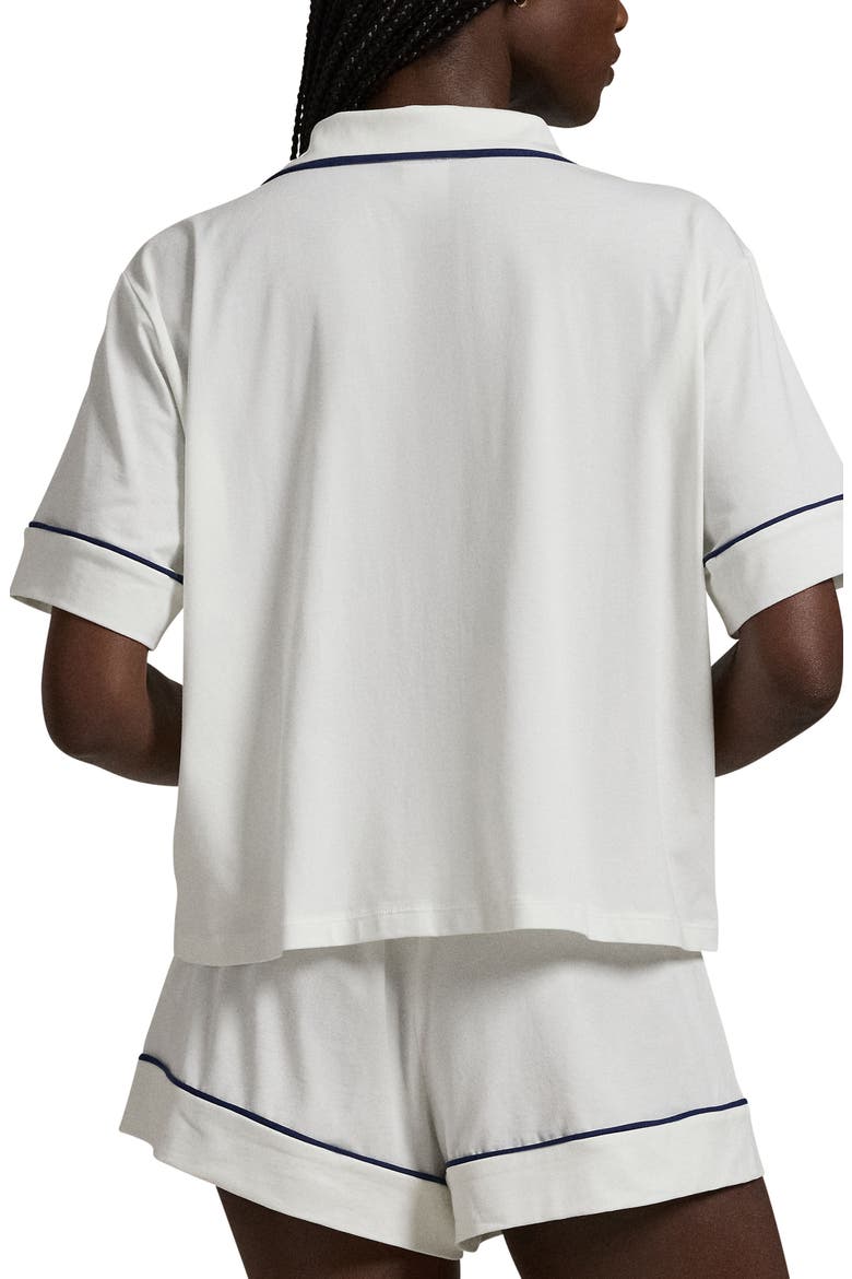 Jersey Short Pajamas, Alternate, color, WHITE CLOUD