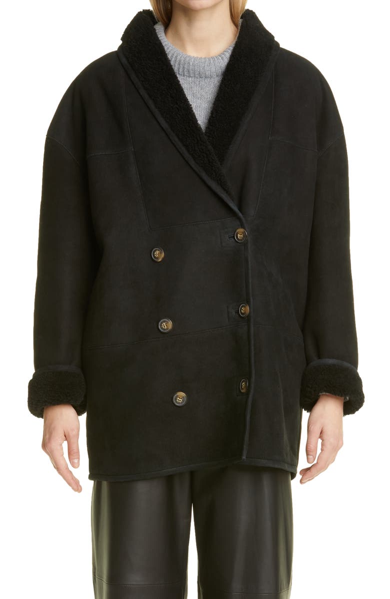 LOULOU DE SAISON Loulou Studio Cebu Genuine Shearling Lined Suede Jacket, Main, color, 