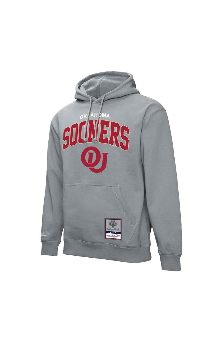 Mitchell & Ness Men's Mitchell & Ness Heather Gray Oklahoma Sooners Classic Arch Pullover Hoodie, Alternate, color, Heather Gray