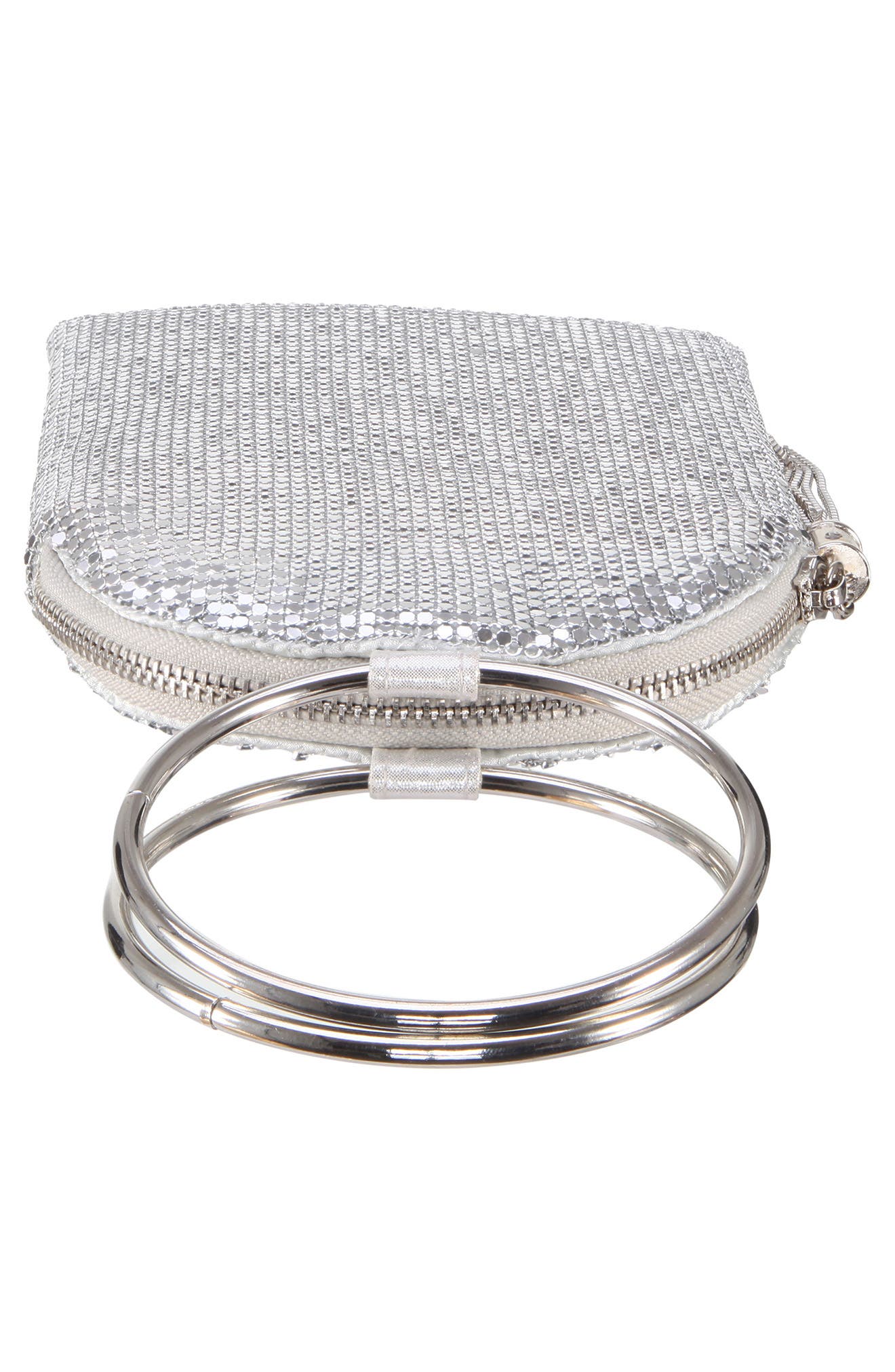 Nina Metallic Mesh Handbag, Alternate, color, 