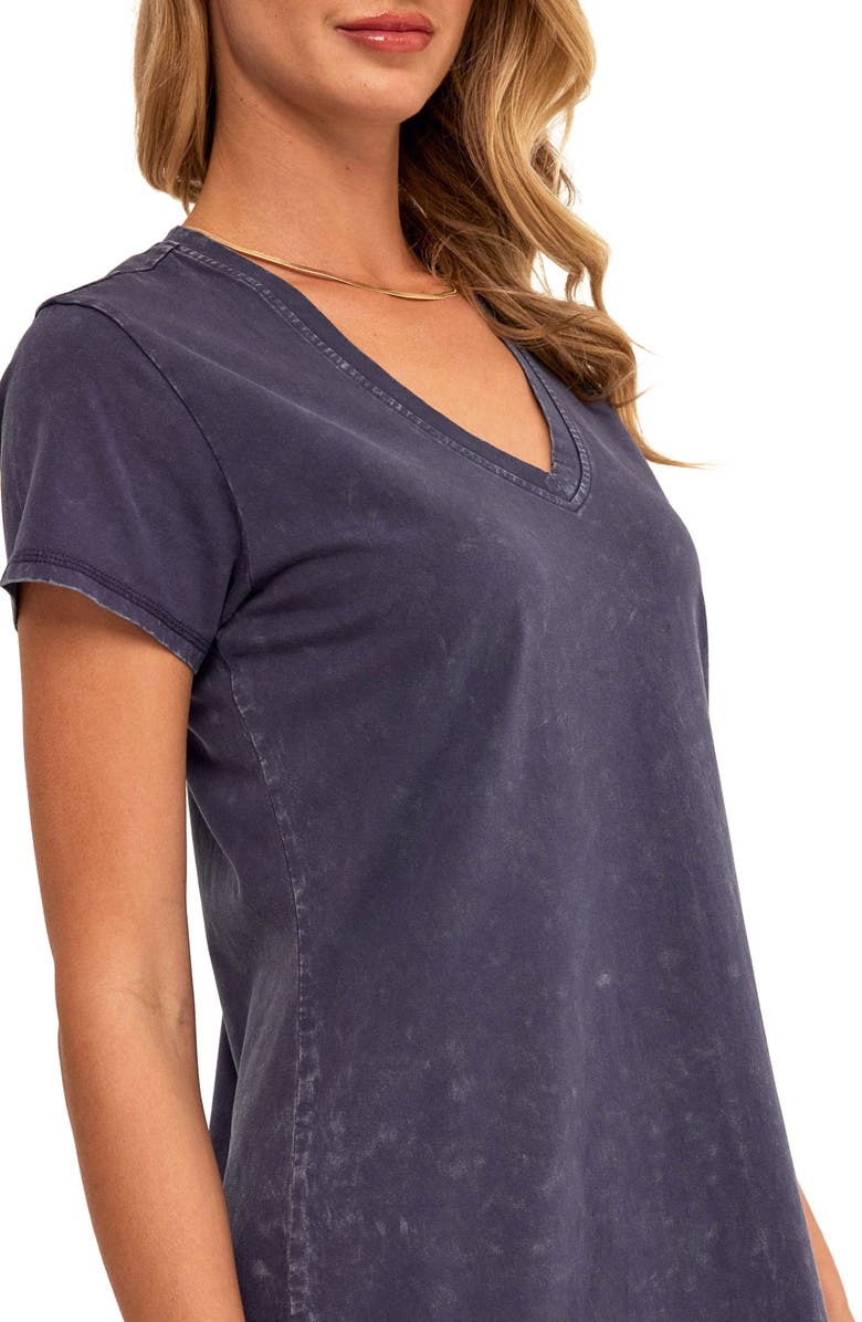 Threads 4 Thought Ethel Mineral Wash V-Neck Cotton Midi Dress, Alternate, color, Stargazer