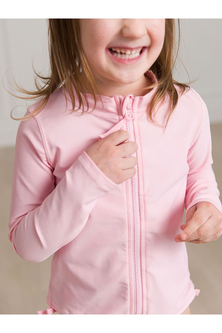 Unisex Long Sleeve Full Zip Rash Guard, Alternate, color, Pink