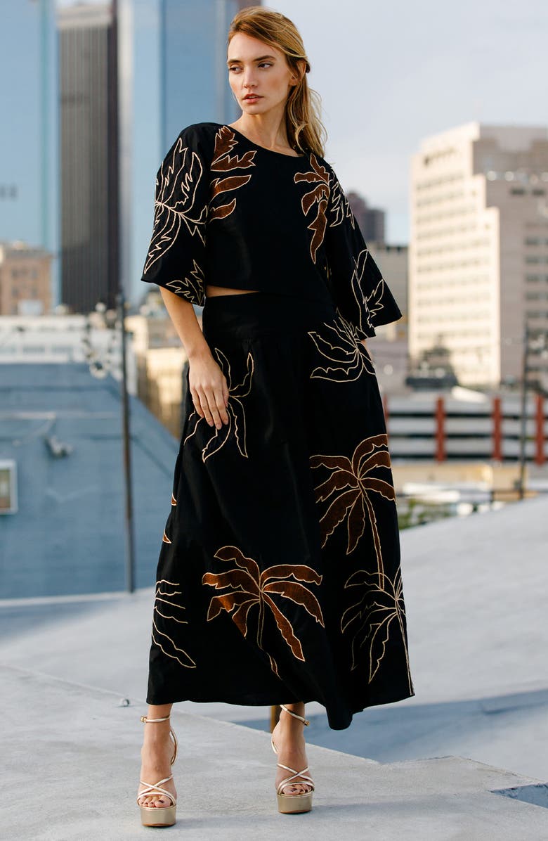 CIEBON Nuri Maxi Skirt, Alternate, color, Black/ Brown