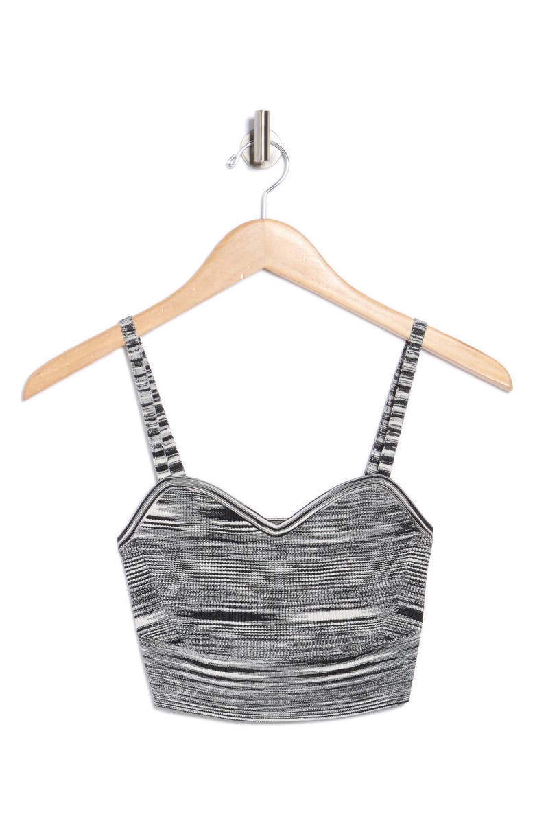 Ramy Brook Tennie Ribbed Crop Top, Alternate, color, Black Multi Knit