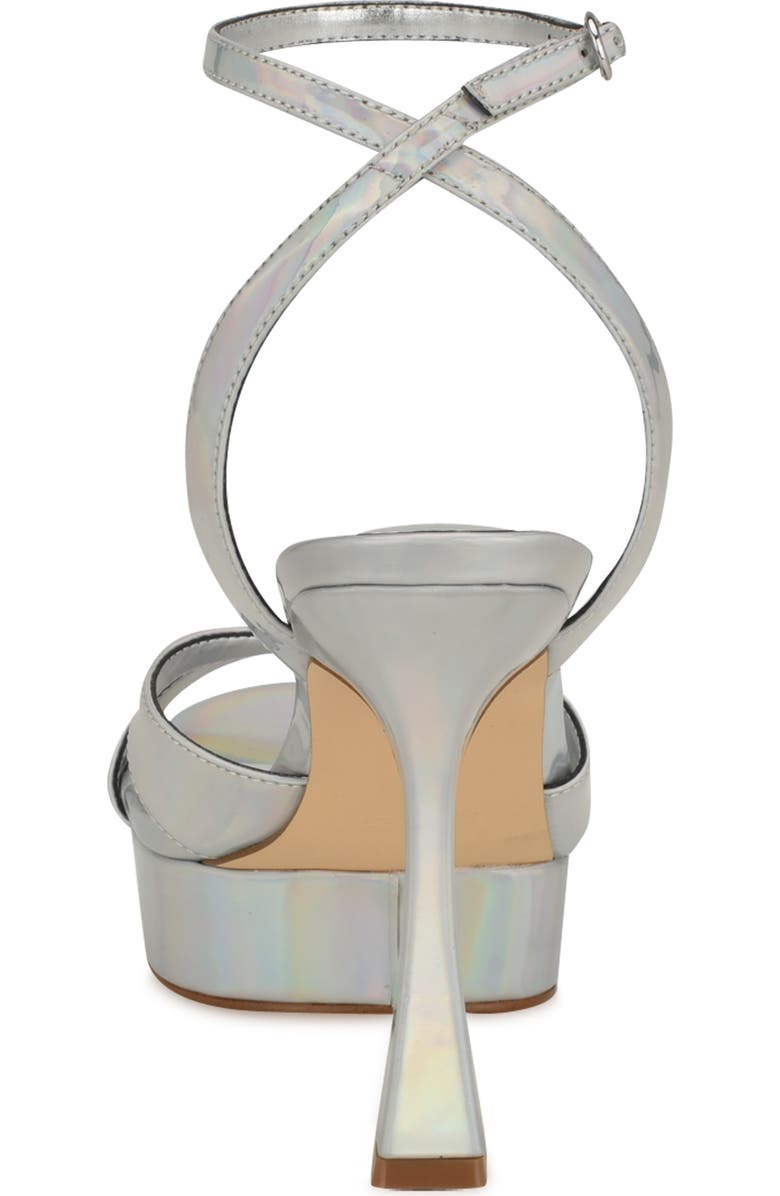 Nine West Jessie Ankle Strap Platform Sandal, Alternate, color, Silver