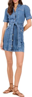 Lipsy Belted Denim Mini Shirtdress