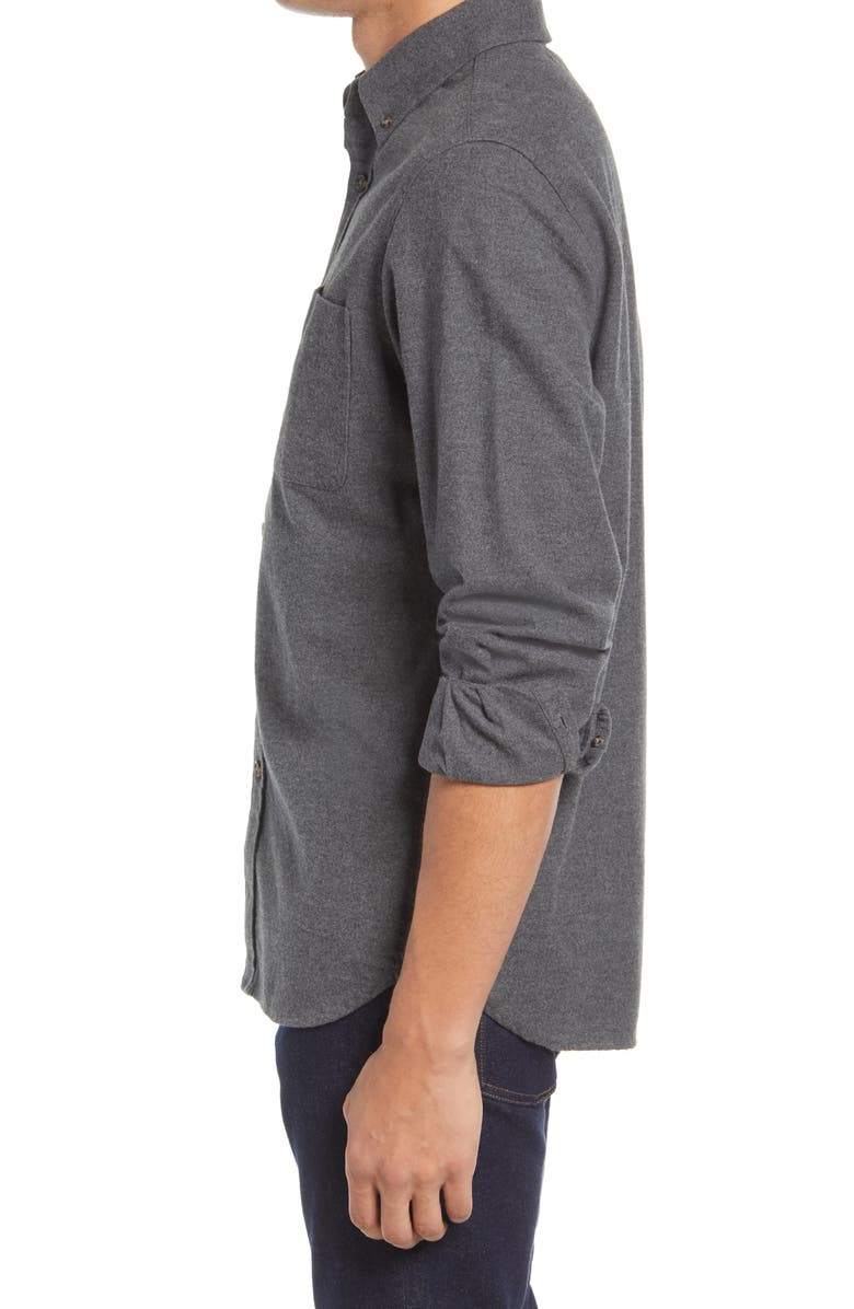 Schott NYC Heather Flannel Long Sleeve Button-Up Shirt, Alternate, color, Heather Grey