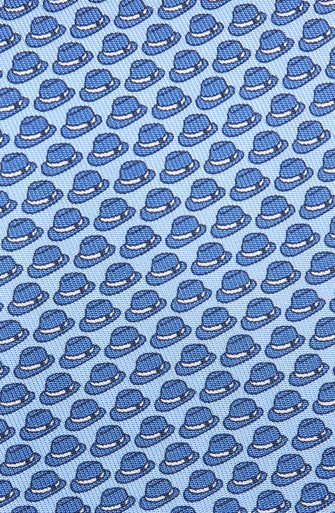 Fedora Pattern Mulberry Silk Tie