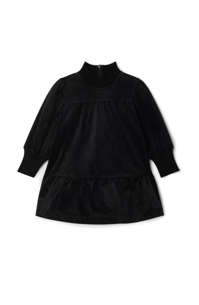 Charlotte & George Textured Velvet A-Line Dress, Main, color, Black