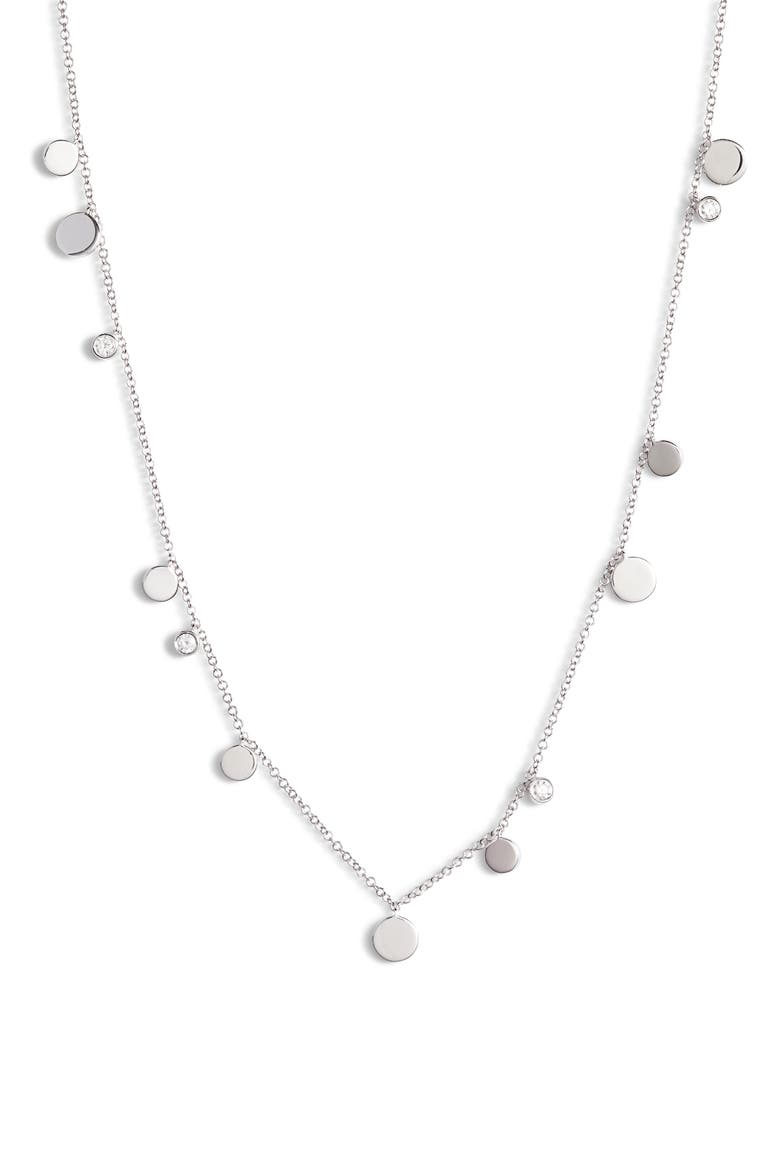 Diamond Confetti Necklace, Main, color, WHITE GOLD/ DIAMOND