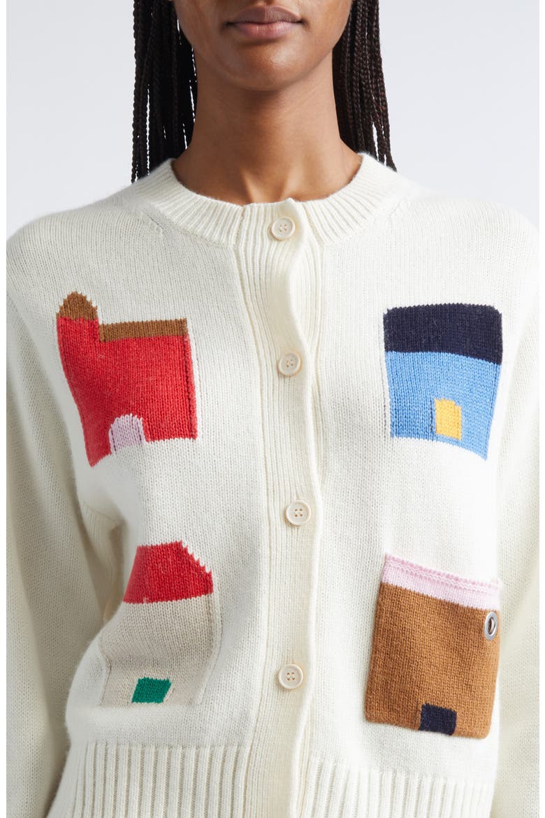 Crop Jacquard Cardigan, Alternate, color, REFUGIOS