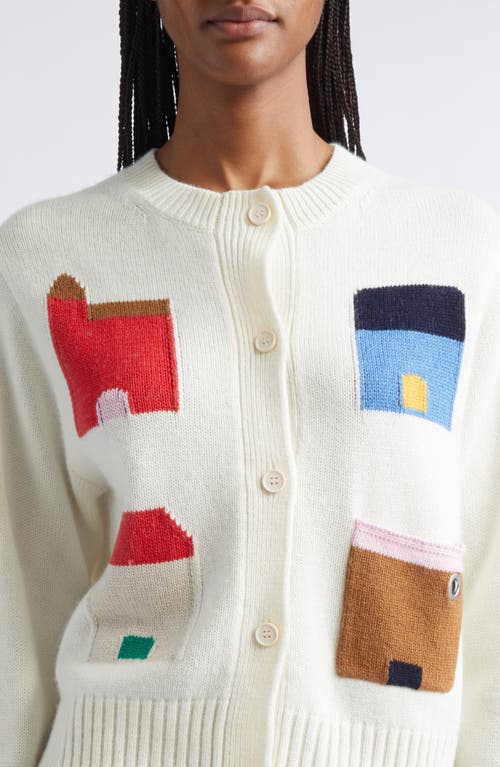 Stine Goya Cropped Pocket Cardigan In White