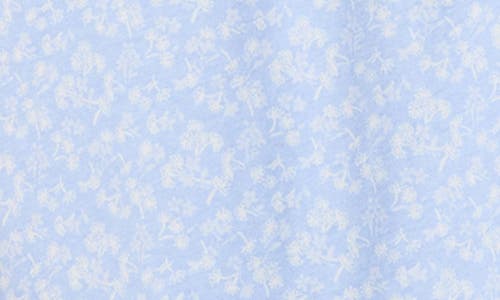 Eileen West Cap Sleeve Cotton Short Nightgown In Aqua Print