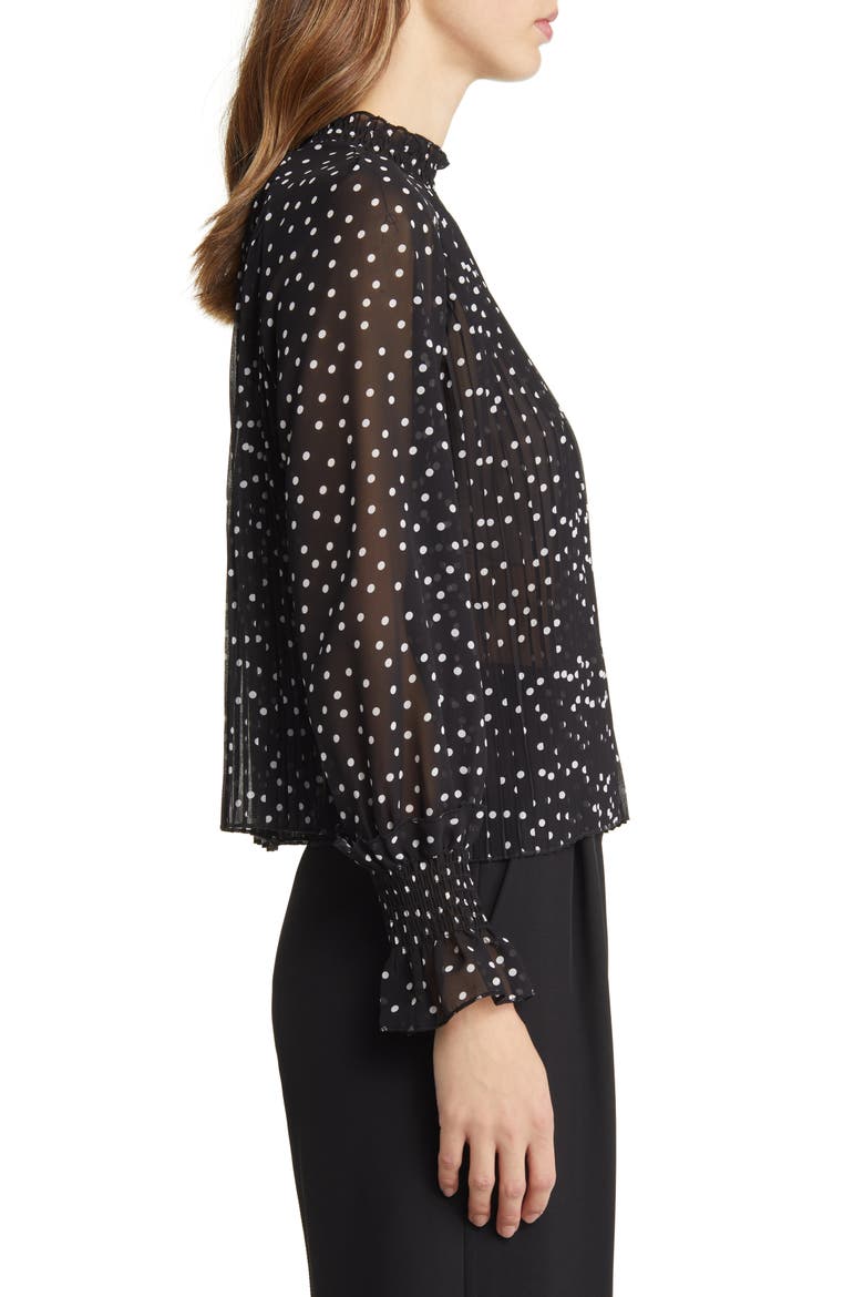 Jenna Pleated Blouse, Alternate, color, BLACK