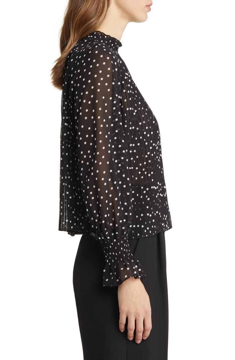 NIKKI LUND Jenna Pleated Blouse, Alternate, color, Black