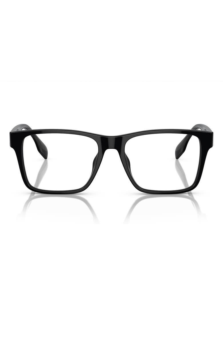 Burberry 55mm Square Optical Glasses, Main, color, Black / Demo Lens