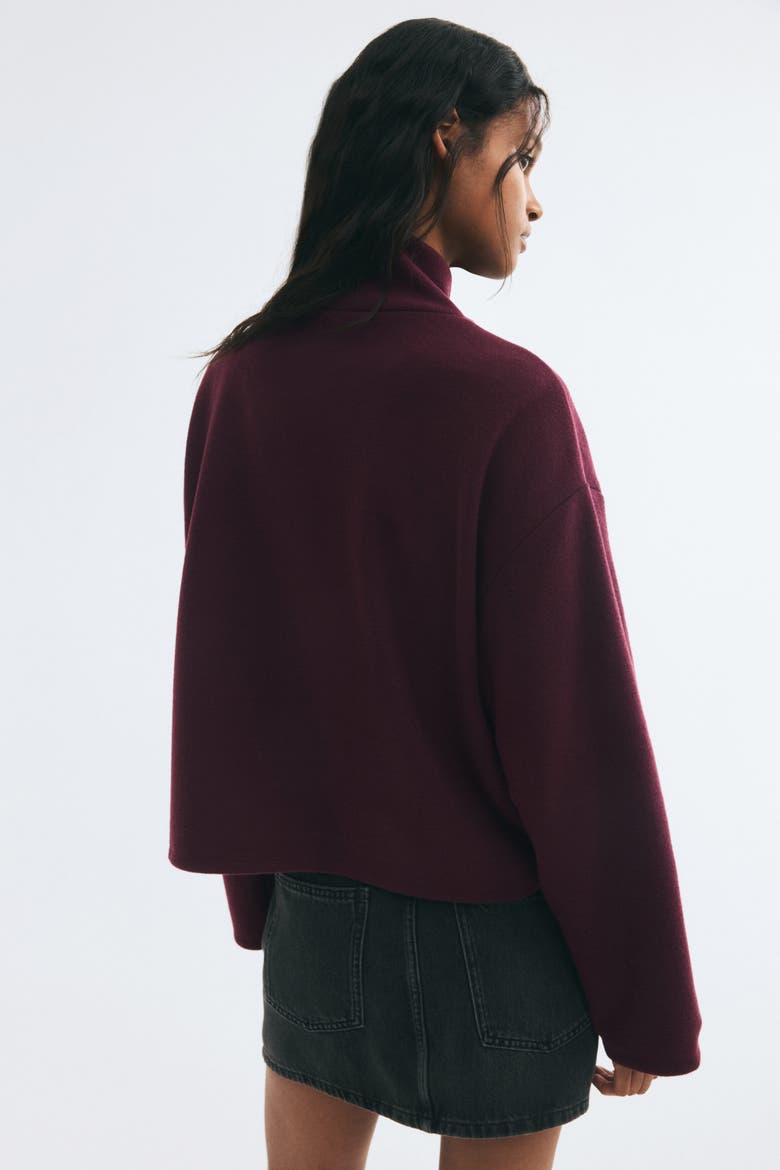 Loose-fit Mock Turtleneck Sweater, Alternate, color, Burgundy