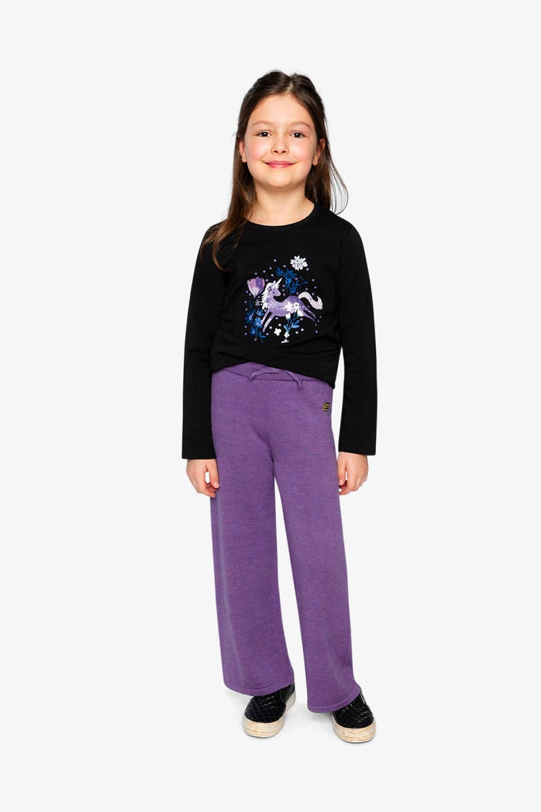 Cozy Texture Wide Leg Knitted Pants, Alternate, color, Violet