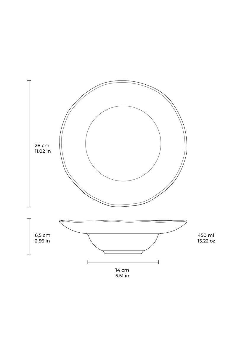 Porto Brasil Deep Rim Plate Set of 4, Alternate, color, Matte Black