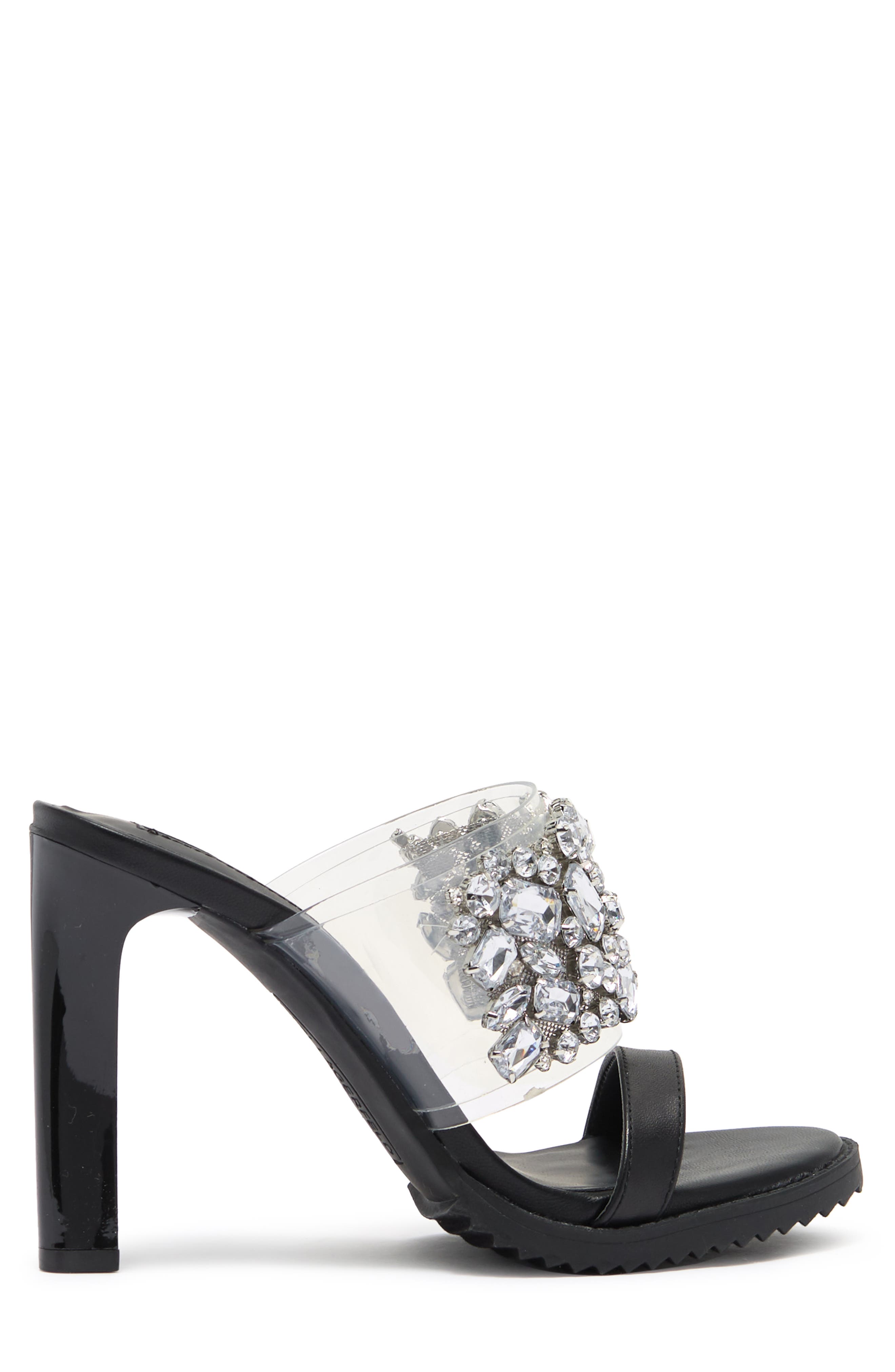 KARL LAGERFELD PARIS Bedika Crystal Embellished Clear Strap Sandal, Alternate, color, 