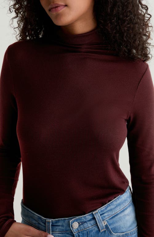 Ag The Chels Long Sleeve Ribbed Turtleneck In Gold
