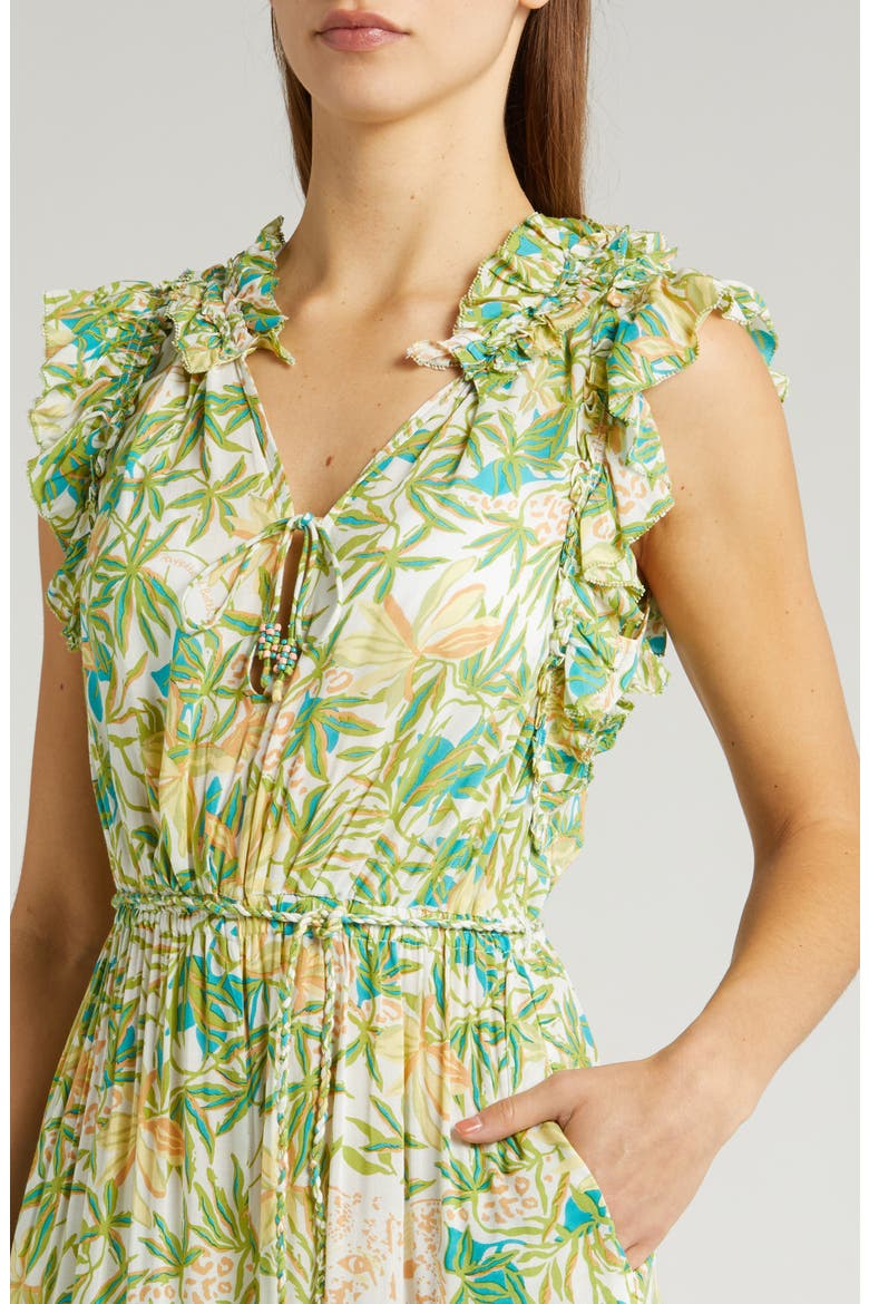 Floral Ruffle Jumpsuit, Alternate, color, GREEN ORCHID OCN