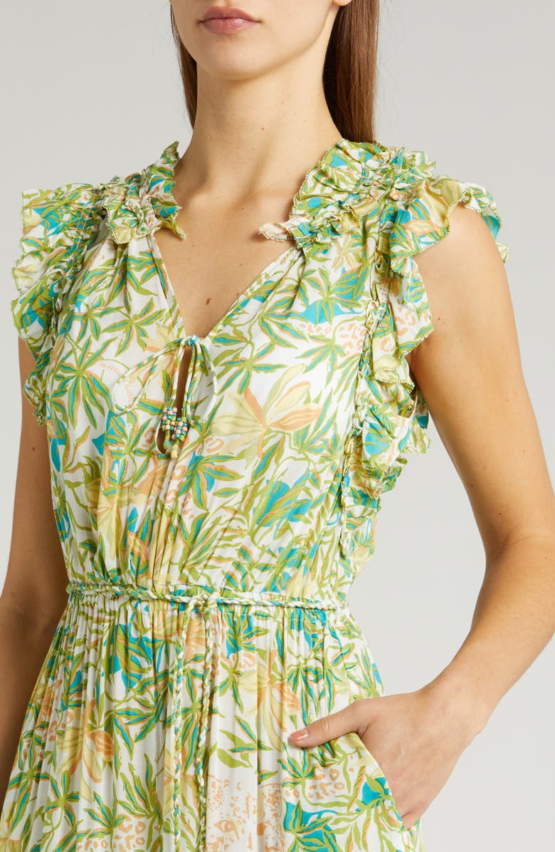 Poupette St Barth Floral Ruffle Jumpsuit, Alternate, color,