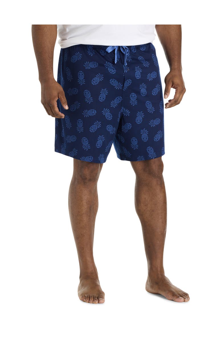 Harbor Bay by DXL Big 
Tall Pineapple Skull Printed Lounge Shorts, Main, color, Blue Multi