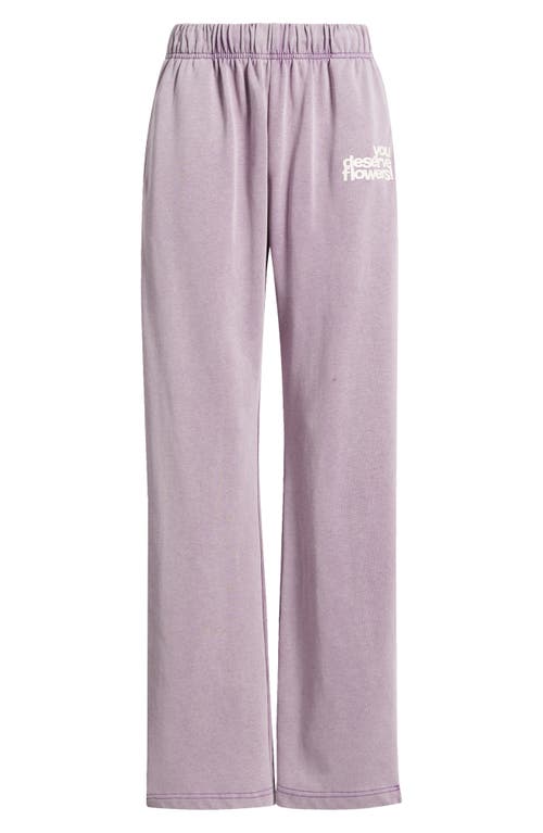 THE MAYFAIR GROUP THE MAYFAIR GROUP YOU DESERVE FLOWERS FRENCH TERRY GRAPHIC SWEATPANTS