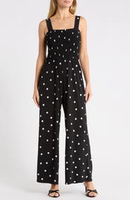 WEST K Smocked Wide Leg Jumpsuit