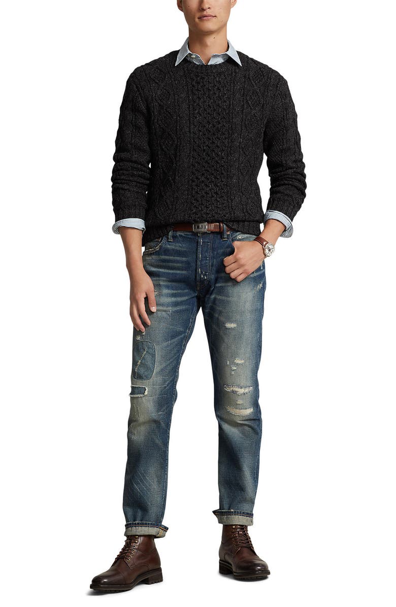 Polo Ralph Lauren Cotton Fisherman Sweater, Alternate, color, 